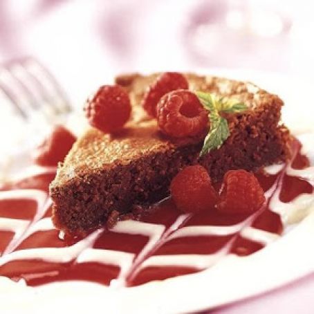 Brownie Torte With Raspberry Sauce
