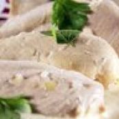Champagne Poached Chicken with Grape Salad