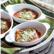 Speedy Mini Lasagna Stacks with Pesto and Marinara Sauce