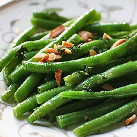 Green Beans with Almonds and Thyme Recipe