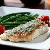 Pan-Fried Chicken Breasts with Walnut Aillade adapted from Cooking With The Two Fat Ladies by Wright and Paterson