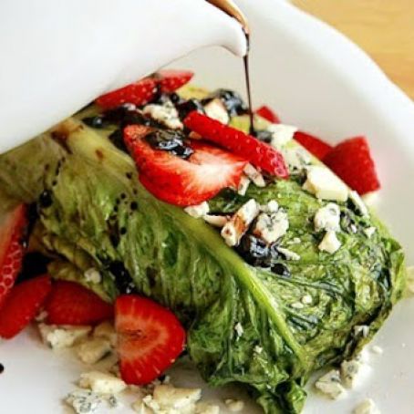 Grilled Salad with Strawberry Balsamic Reduction