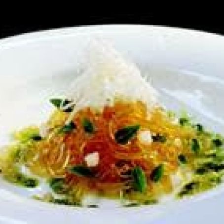 Consommé Tagliatelli with Pesto