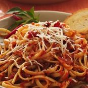 Linguine with Caramelized Onions and Angry Tomato Sauce