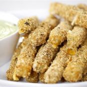 Tortilla Crusted Cheese Sticks with Spicy Ranch Dip