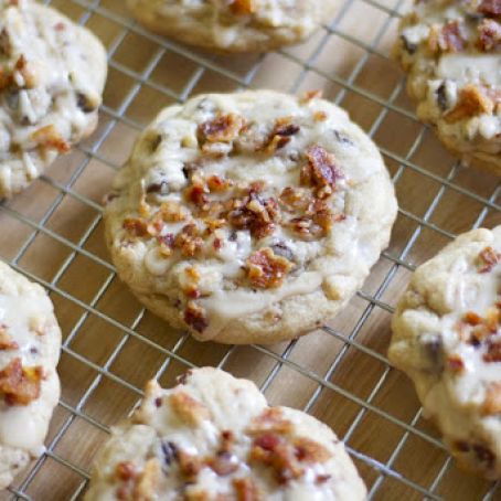 Bacon Chocolate Chip Cookies with Maple Glaze