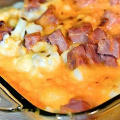 Low Carb Ham Mac and Cheese Casserole