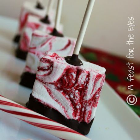 Homemade Peppermint Marshmallows Dipped in Chocolate