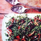 Field Mushrooms With Spring Peas & Shoots