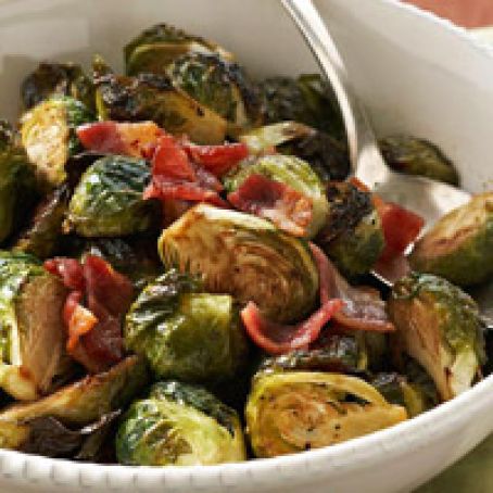Balsamic Roasted Brussels Sprouts with Bacon