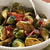 Balsamic Roasted Brussels Sprouts with Bacon