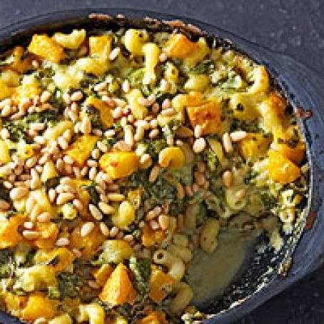 Spinach, Butternut Squash, and Pasta Bake