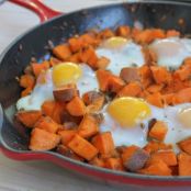 Spicy Sweet Potato Hash and Eggs