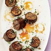 Glazed Eggplant with Sesame Seeds and Chives