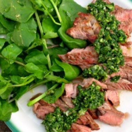 Sirloin Steak with Green Sauce