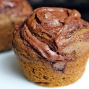 Self-Frosting Pumpkin Nutella Muffins