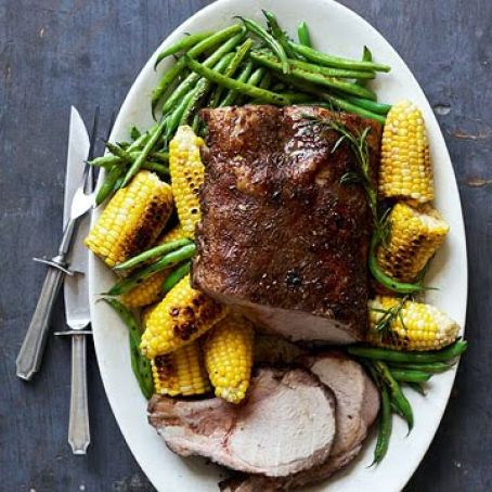 Spiced Pork Rib Roast with Seasonal Vegetables