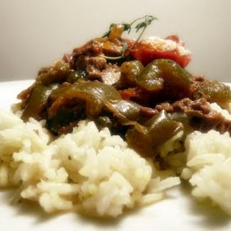Beef, Pepper Steak  (Slow Cooker)