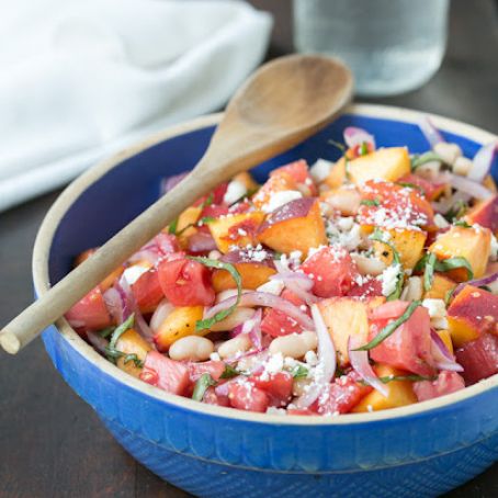 Peach, Tomato and Basil Summer Salad