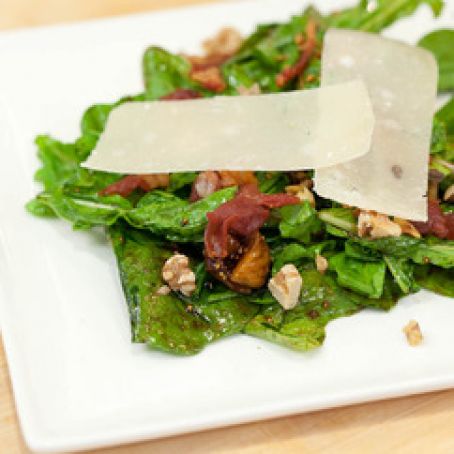 Arugula Salad with Figs, Prosciutto, Walnuts and Parmesan