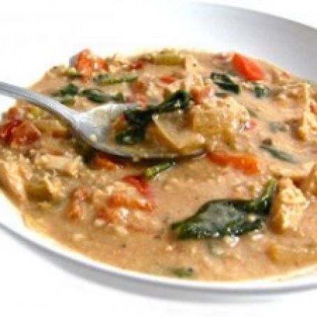 Skinny Thai Peanut Chicken Soup