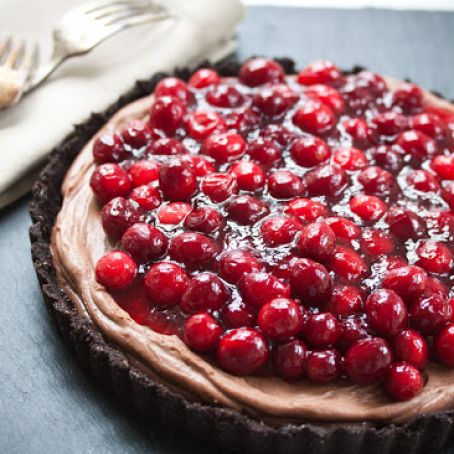 Cranberry Chocolate Cream Tart