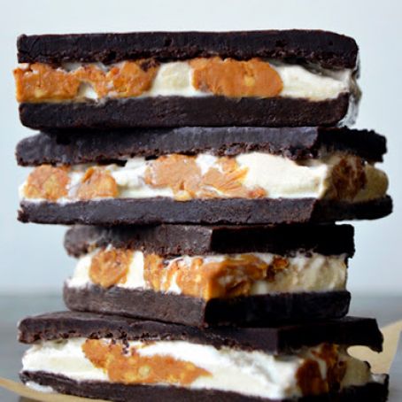 Peanut Butter Brownie Ice Cream Sandwiches