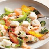 Shrimp and Snapper Seviche with Tomatillos
