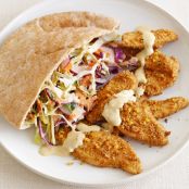 Falafel-Crusted Chicken With Hummus Slaw