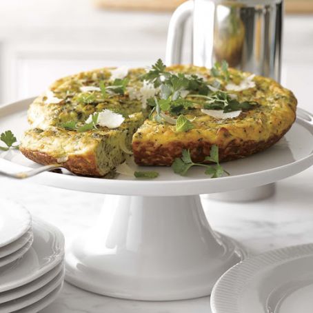 Frittata with Mixed Herbs, Leeks and Parmigiano-Reggiano Cheese