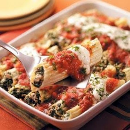 Spinach Stuffed Manicotti