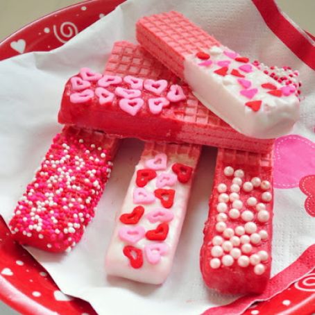 Valentine Dipped Wafer Cookies