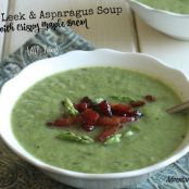 Creamy Leek & Asparagus Soup (with crispy maple bacon)