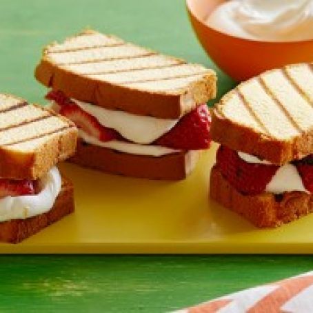 Grilled Strawberry Shortcake with Lemon Cream