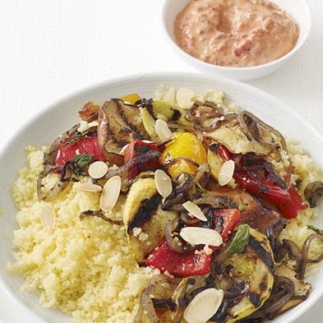Grilled Vegetables with Quinoa and Yogurt Sauce