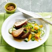 Pork Tenderloin with Cucumber-Mango Salad