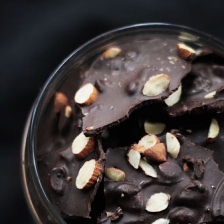 Coffee & Roasted Almond Chocolate Bark