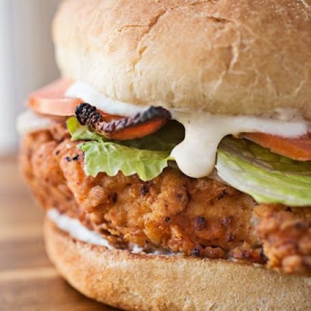 Crispy Chicken Caesar Club with Creamy Garlic Parmesan Sauce and Sea Salt Oven Fries