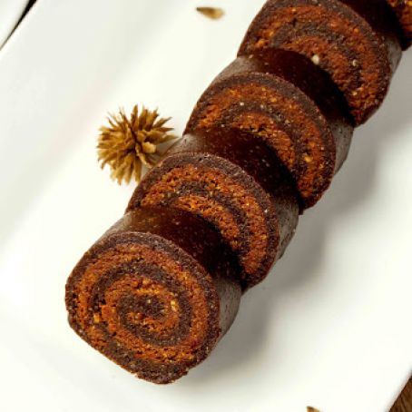 Goji filled Chocolate Fudge Sushi