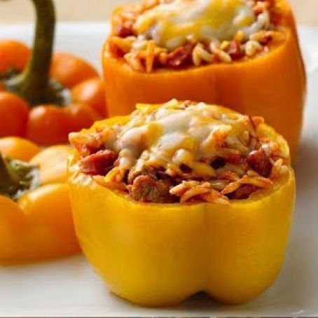Slow-Cooker Pizza-Stuffed Peppers