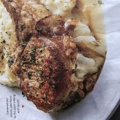 Fontina-Stuffed Port Chops with Mashed Potatoes