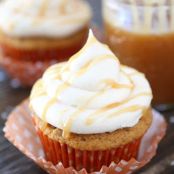 Brown Butter Pumpkin Cupcakes with Salted Caramel Frosting
