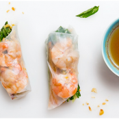 Summer Rolls with Lime-Cured Shrimp and Peaches