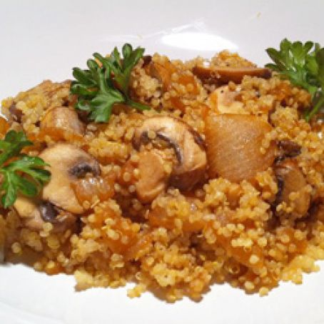 Quinoa with Caramelized Onions and Mushrooms