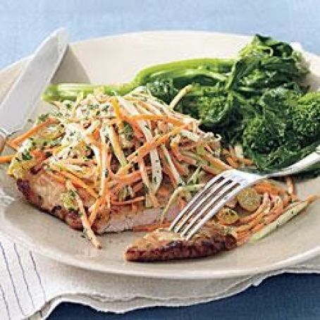 Pan Fried Pork with Apple Slaw