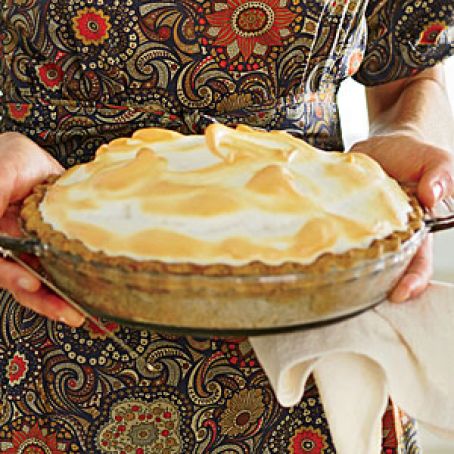 Butterscotch Meringue Pie with Pecan Crust