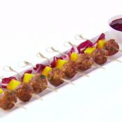 Mini Meatballs with Raspberry-Balsamic Barbecue Sauce