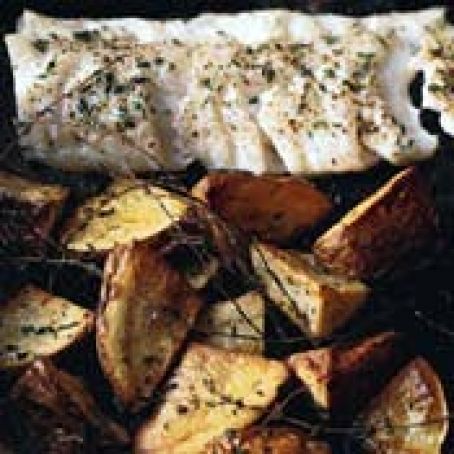 ROASTED COD & POTATOES w/THYME