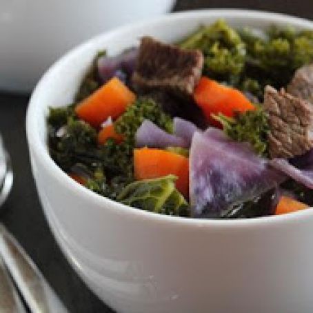 Beef, Red Cabbage and Kale Stew