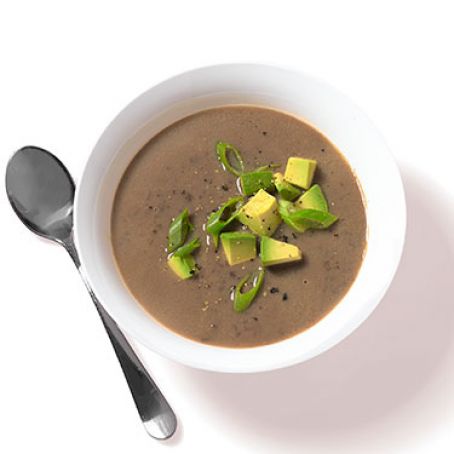 Spicy Black Bean Soup with Avocado